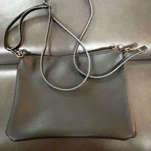 Brand New Handmade Black Leather Crossbody Bag